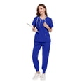 thumbnail image 1 of VIAOLI Women's Scrubs Set, Stretchy Medical Uniform with Pockets, Poly-Spandex for Nurse Uniform, S-XXL Multi Colors, 1 of 6