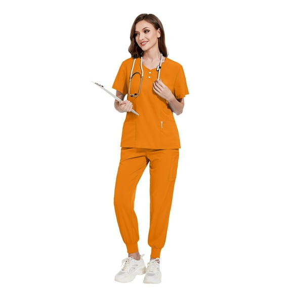 VIAOLI Women's Scrubs Set, Stretchy Medical Uniform with Pockets, Poly-Spandex for Nurse Uniform, S-XXL Multi Colors