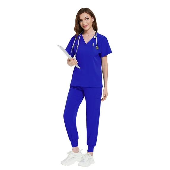 VIAOLI Women's Scrubs Set - Stretchy Medical Uniform with Pockets, for Nurses & Doctors, S-XXL, Multi-Color