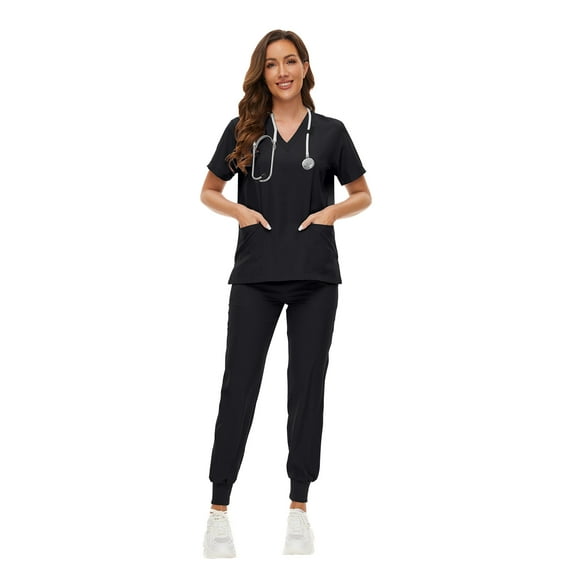 VIAOLI Women's Scrubs Set - Stretchy Medical Uniform with Pockets, for Nurses & Doctors, S-XXL, Multi-Color