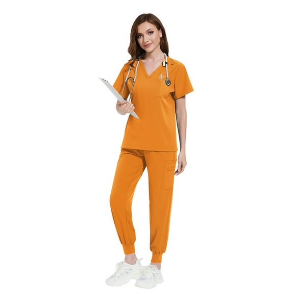 VIAOLI Women's Scrubs Set - Stretchy Medical Uniform with Pockets, for Nurses & Doctors, S-XXL, Multi-Color