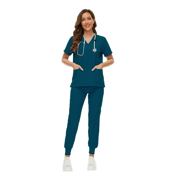 VIAOLI Women's Scrubs Set - Stretchy Medical Uniform with Pockets, for Nurses & Doctors, S-XXL, Multi-Color