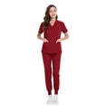 thumbnail image 1 of VIAOLI Women's Scrubs Set - V-Neck Top & Elastic Waist Pants, Stretchy Medical Uniform for Nursing & Doctors, Multi Colors & Sizes, 1 of 5