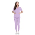 thumbnail image 1 of VIAOLI Women's Scrubs Set - V-Neck Top & Elastic Waist Pants, Stretchy Medical Uniform for Nursing & Doctors, Multi Colors & Sizes, 1 of 5