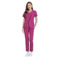 thumbnail image 1 of VIAOLI Zipper Scrubs for Women Set Work Utility Modern Nursing Uniform Athletic Healthy Beauty Wear Elastic Suit 8 Pockt, 1 of 6