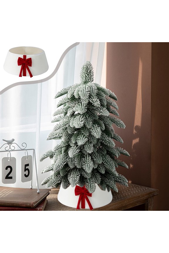 1 Pcs Christmas Decor Christmas Tree Collar 23.6 Inches Velvet White Tree Collar Red Bow Decoration Christmas Tree Bottom Apron Home Holiday Scene Layout Decoration Fall Ddecor for Home 23.6in