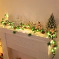 thumbnail image 1 of 2 Pcs Christmas Decor LED Light String Christmas Rattan Light String Christmas Pinecone Pines Needle Long Bells Decorative Light Party Decorations, 1 of 6