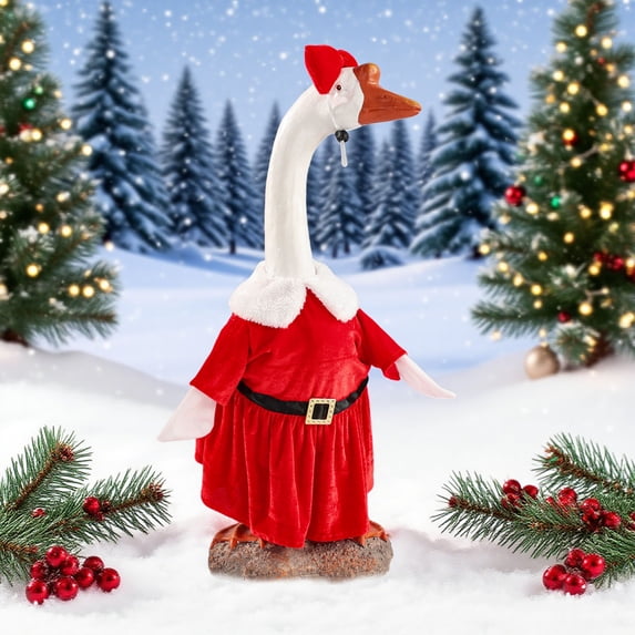 1 Pcs Christmas Decor Gooses Porch Clothes Pet Costume Christmas Set Gooses Standing Outfits For Holiday Decor Home Decor