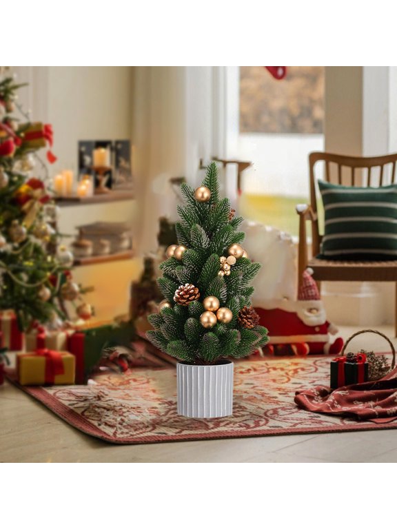 2 Pcs Christmas Decorations Small Christmas Tree Ornament Mini Christmas Tree Christmas Decoration Scene Setting For Living Room Desk Bedroom Ornaments Dorm Room Decor