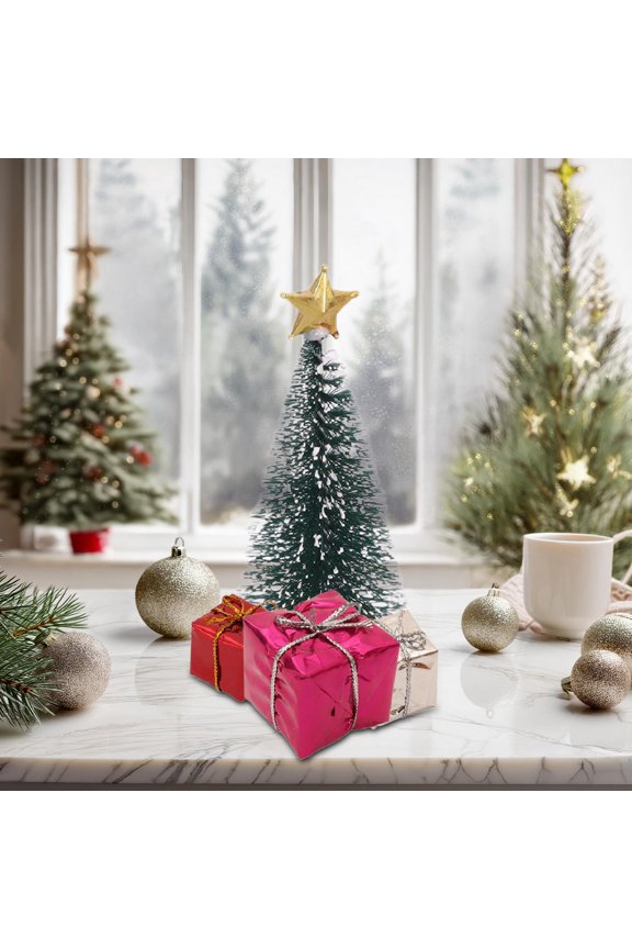 2 Pcs Christmas Decorations Mini Christmas Tree Accessories Simulation Christmas Tree Accessories Gifts Miniature Scene Decoration Dorm Room Decor