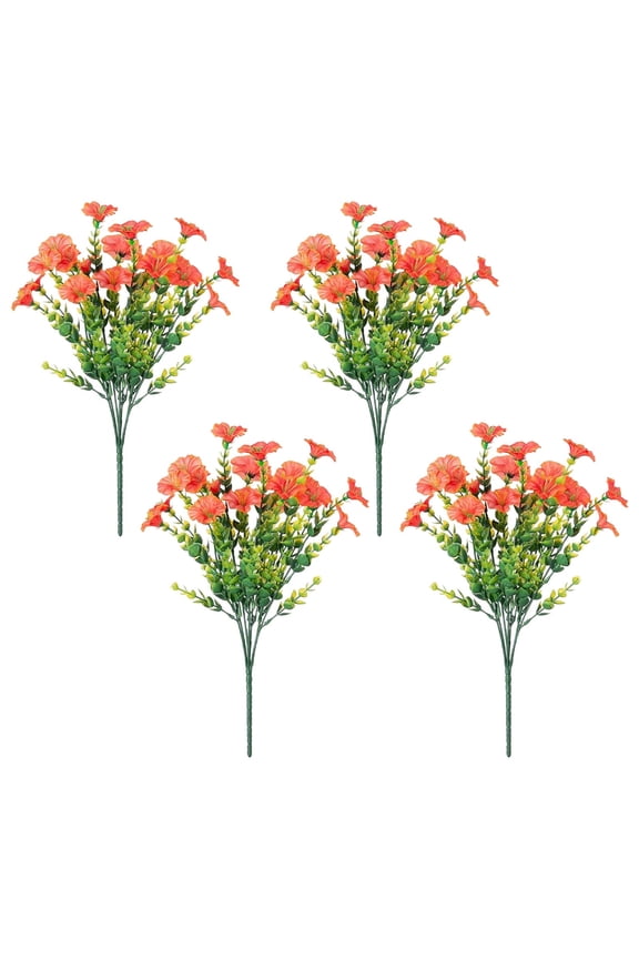 4pcs Office Decor 4PC Outdoor Artificial Flowers Realistic And Morning For Outdoor Decor And Arrangements
