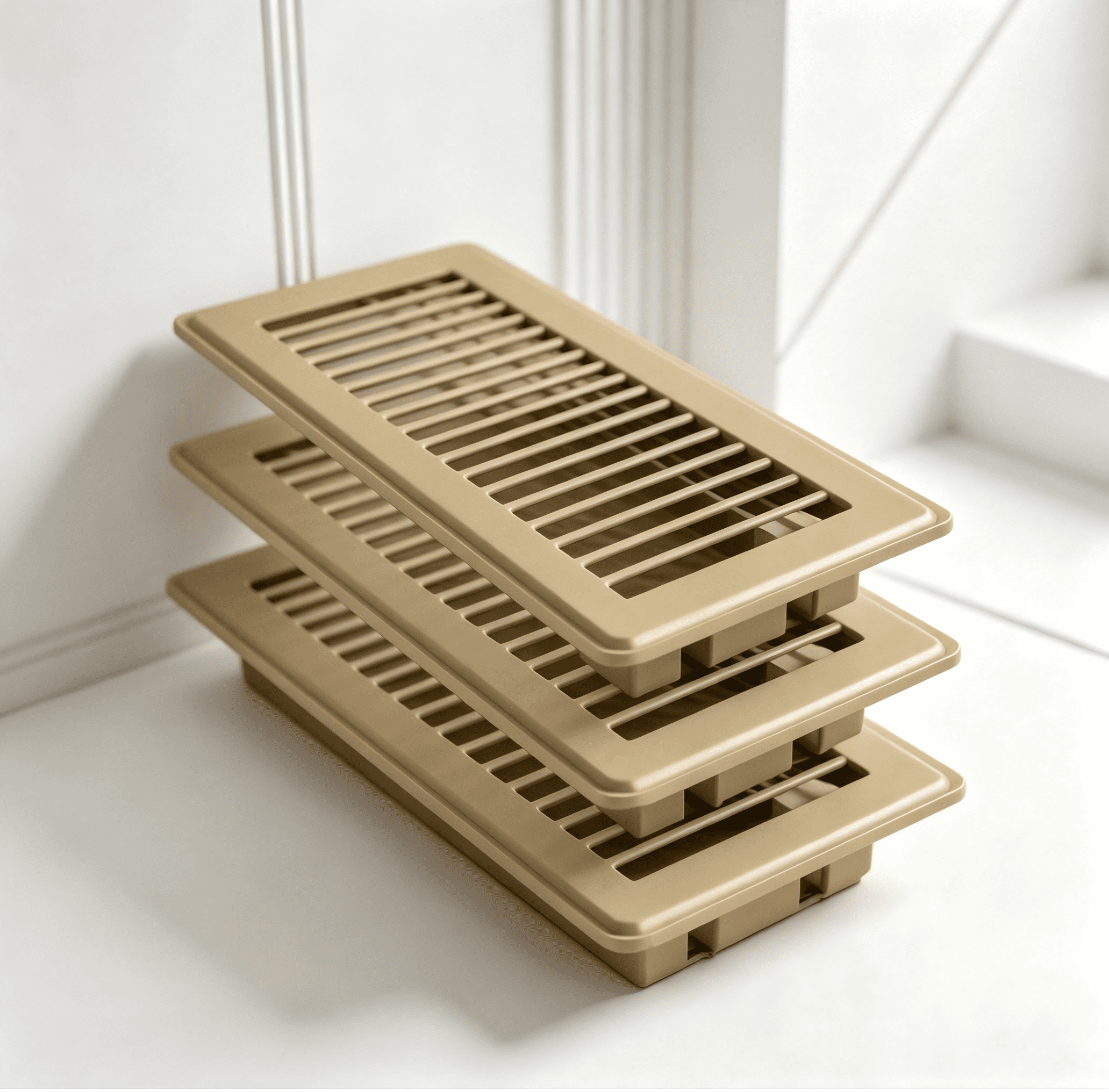 VIB 4" x 12" Brown Floor Register Vent Cover, 3 Pack Walkable Floor Grates with Adjustable Airflow, Powder-Coated Metal Vent Covers for Floor Wall Ceiling