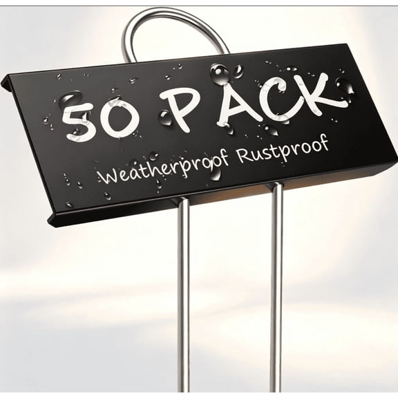 VIB 50-Pack Metal Plant Labels Weatherproof Garden Markers,Height 10.6'', Label Area 3.5''X 1.2'' Reusable Nursery Tags for Vegetables Herb Flower Seed Greenhouse - Black