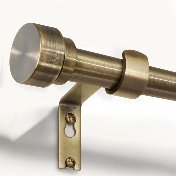 VIB Antique Bronze Curtain Rods for Windows 48 to 84 Inches Adjustable Length Heavy Duty 1" Diameter Window Curtain Rod with Solid Metal Finials for Outdoor Farmhouse Bedroom Kitchen Living Room