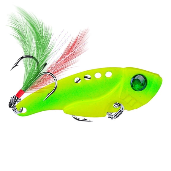 VIB Fishing Lure, 11.6cm Weighted Crankbait with High-Frequency Vibration, Lifelike Fish Scale Texture for Bass Pike, Deep Diving Hard Bait Tackle, 4 Options(G)