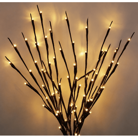 VIB LED Branch Lights, Artificial Lighted Twig Branches, Battery Operated 20 LED Design, 29.5 Inch 2 Pack, for Home Room Christmas Vase Decor, Warm White Twig