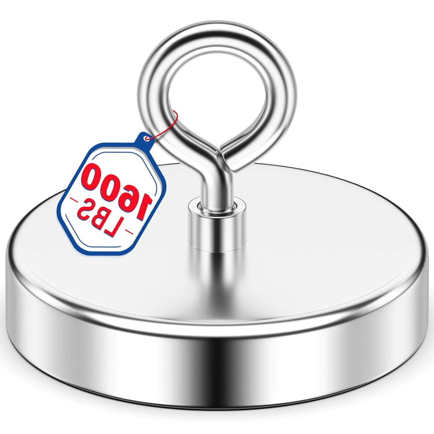 VIB Super Strong Fishing Magnet for Christmas, 1600lb Pull Strength, Neodymium Magnet with Countersunk Hole for Magnetic Fishing, 4.72” Diameter for Treasure Hunting, Lifting and Retrieving