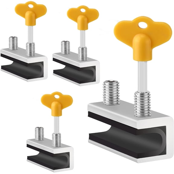 VIB Window Locks,4 Sets Sliding Security Window Lock with Key for Vertical&Horizontal Sliding Windows&Sliding Doors, Adjustable Window Locks Security Window Stoppers for Patio Bedroom Home and Office