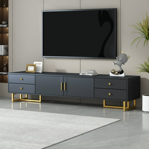 VIBE HAUS TV Stand for 65+ Inch TV, Entertainment Center TV Media Console Table, Modern TV Stand with Storage, TV Console Cabinet Furniture for Living Room(OLD SKU: WF530740AAB)