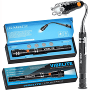 VIBELITE Extendable Magnetic Flashlight with Telescoping Magnet Pickup Tool-Cool Gadgets Gifts Idea & Valentines Day Gifts for Men, Husband,Dad,Father,Mechanic,Tech,Handyman,Him Women(BLACK)