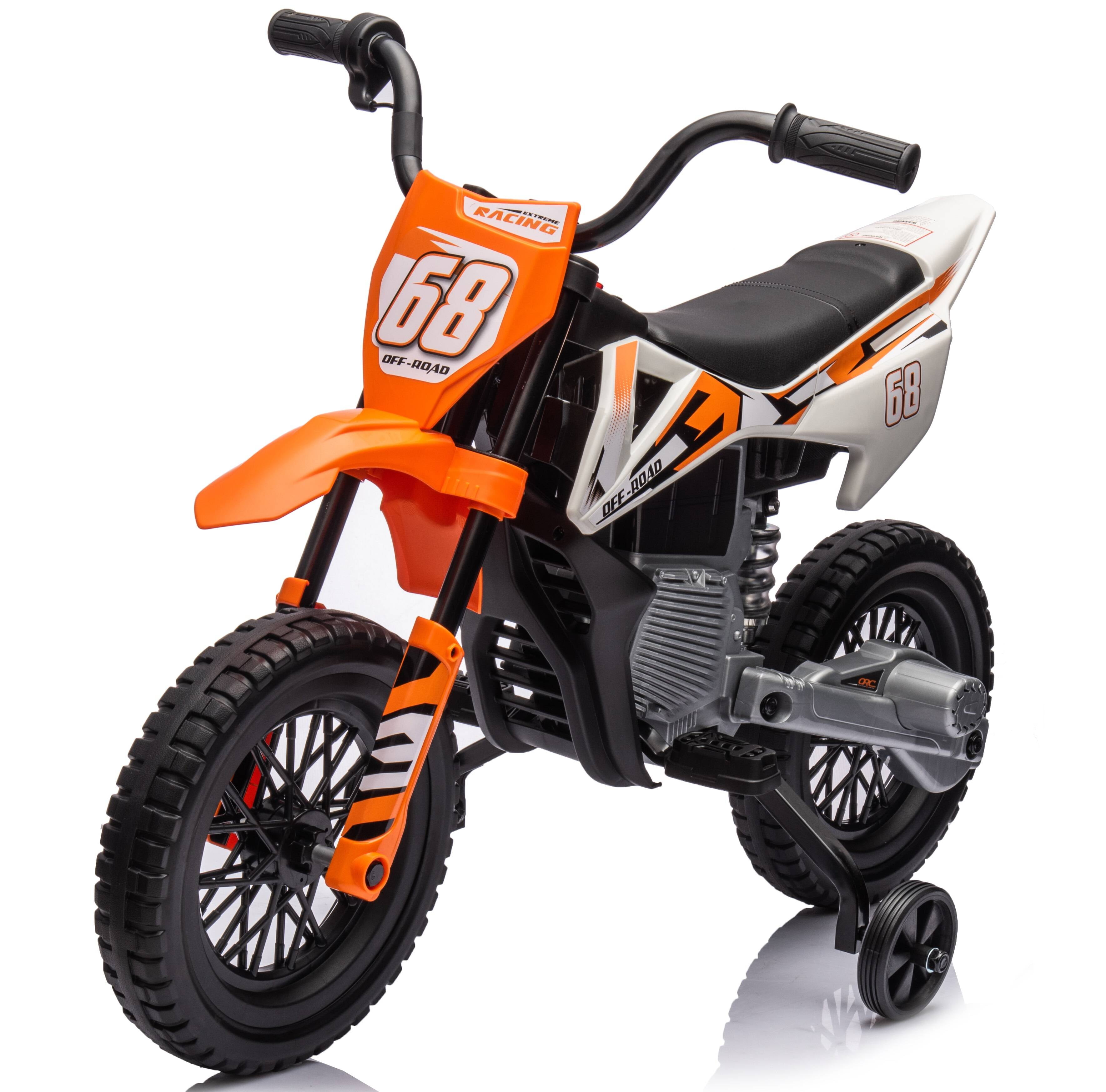 Kids electric dirt bike with training wheels hotsell
