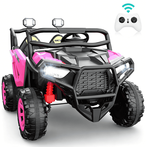 VIBESPARK 24V 2 Seater Ride On Cars with Remote Control, 400W Electric Car for Kids Ages 3-8, Powered Ride On Toys with Bluetooth,Spring Suspension, LED Lights & Music,Max 110LBS