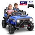 thumbnail image 1 of VIBESPARK 24 Volt Ride on Toys for Boys & Girls Ages 3-8 Years, 9Ah Battery Powered Ride on Truck, 4*100W Ride on Cars w/ Bluetooth, Music, Spring Suspension, Seat Belt, Max 5mph, Blue, 1 of 9