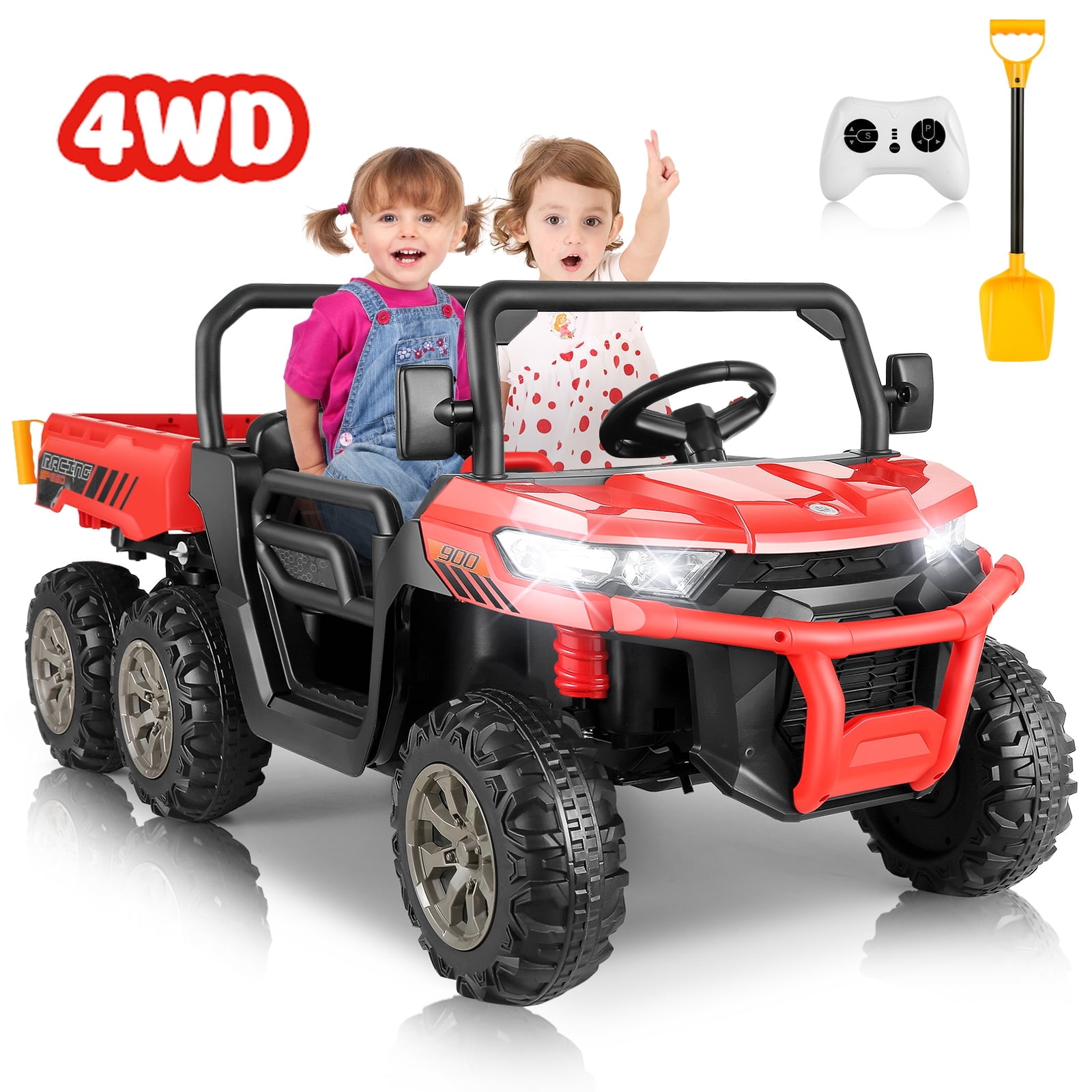 24V Red Kids Ride-On UTV with Remote Control and Dump Bed