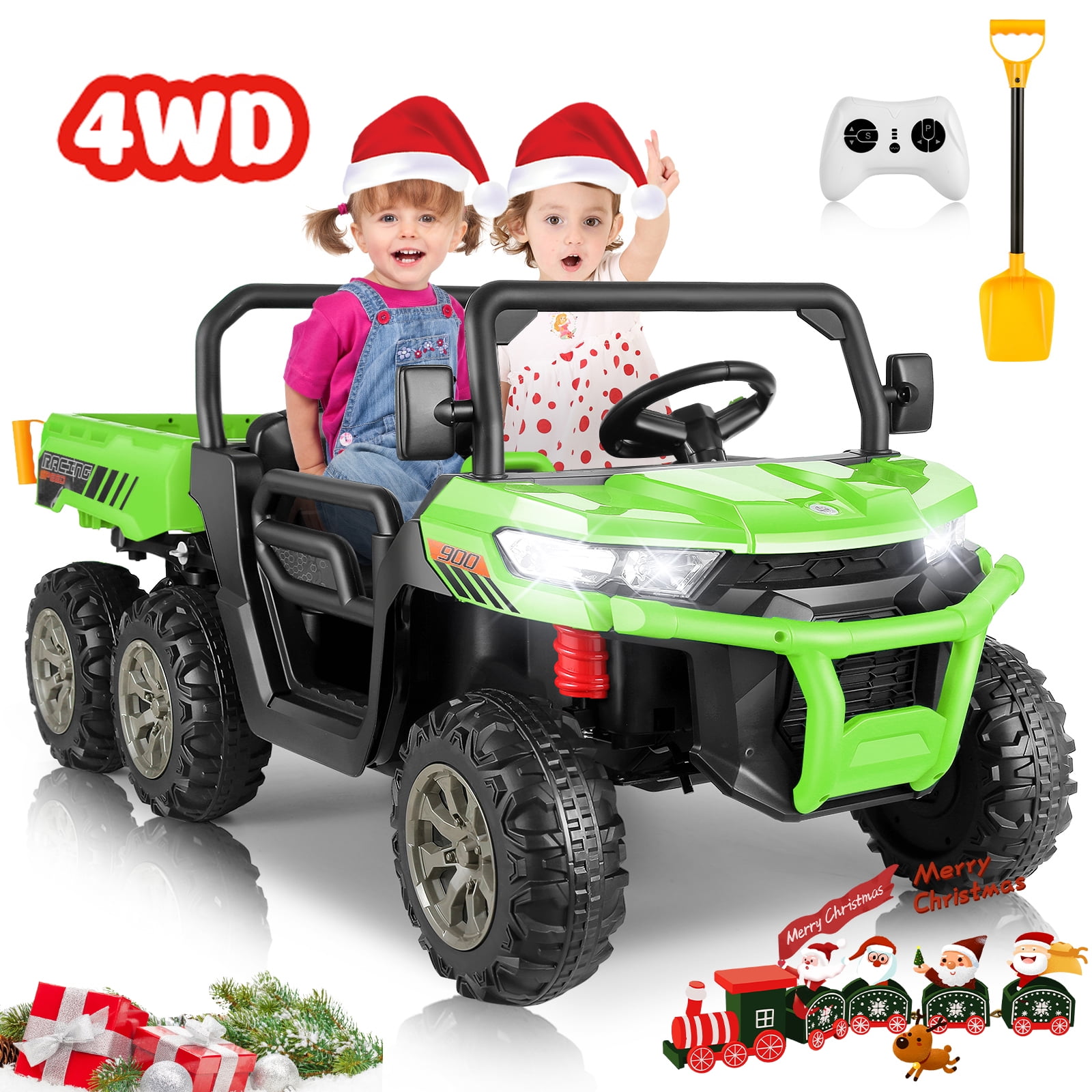 Green 24V 6x6 Ride-On UTV with Remote Control