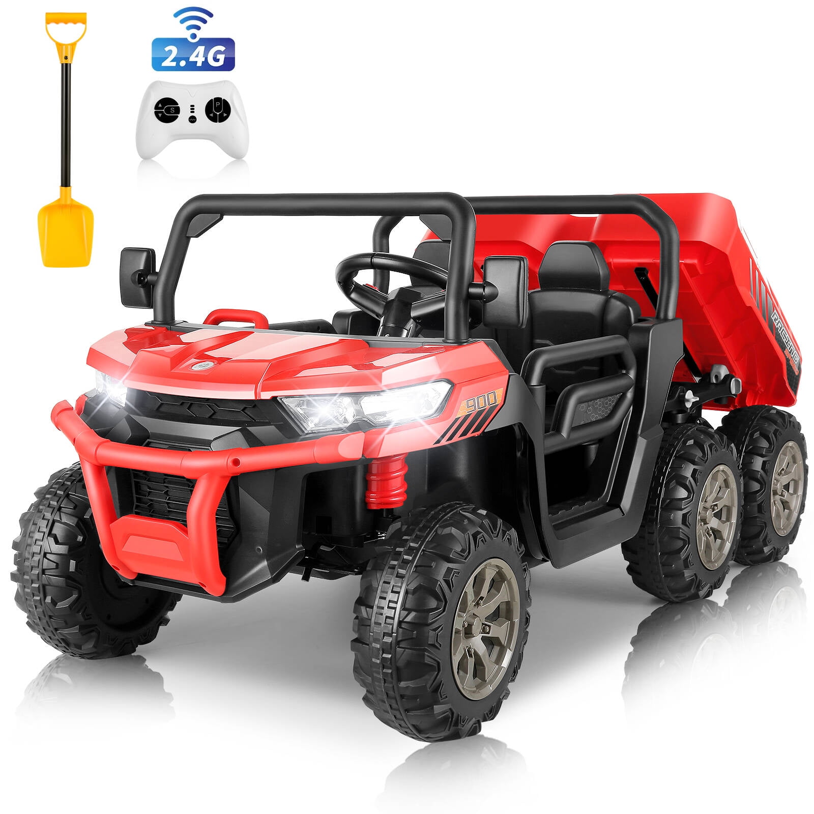 24V Red Kids Ride-On UTV with Remote Control and Dump Bed