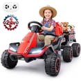 thumbnail image 1 of VIBESPARK 24V Ride on Toys with Remote Control, 3 in 1 Ride on Car, Ride on ATV for Kids with Trailer, 6 Wheel Kids Electric Car w/ Bluetooth, MP3, Music, Red, 1 of 10