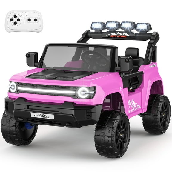 VIBESPARK 24 Volt Ride on Toys, 2-Seater Ride on Cars with Remote Control, 2WD/4WD Switchable Electric Car for Kids w/ Bluetooth, 800W Power Car Wheels, Music, MP3, Suspension, Pink