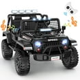 thumbnail image 1 of VIBESPARK 24V 2-Seater XL Ride on Toys with Remote Control for Toddlers, 7AH Battery Powered Ride on Electric Truck Car for Kids w/ Bluetooth, FM Radio, Colored Lights, MP3, Spring Suspension, Black, 1 of 6
