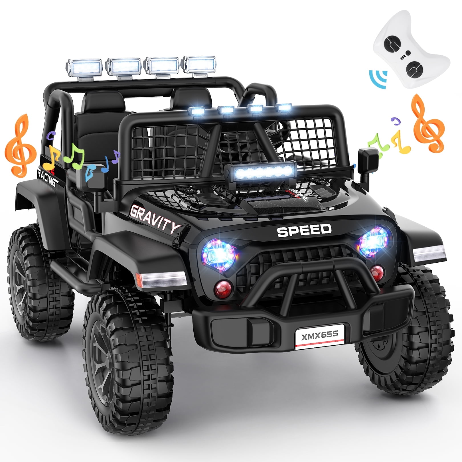VIBESPARK 24V 2-Seater XL Ride on Toys with Remote Control for Toddlers ...