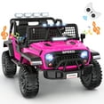 thumbnail image 1 of VIBESPARK 24V 2-Seater XL Ride on Toys with Remote Control for Toddlers, 7AH Battery Powered Ride on Electric Truck Car for Kids w/ Bluetooth, FM Radio, Colored Lights, MP3, Spring Suspension, Pink, 1 of 6