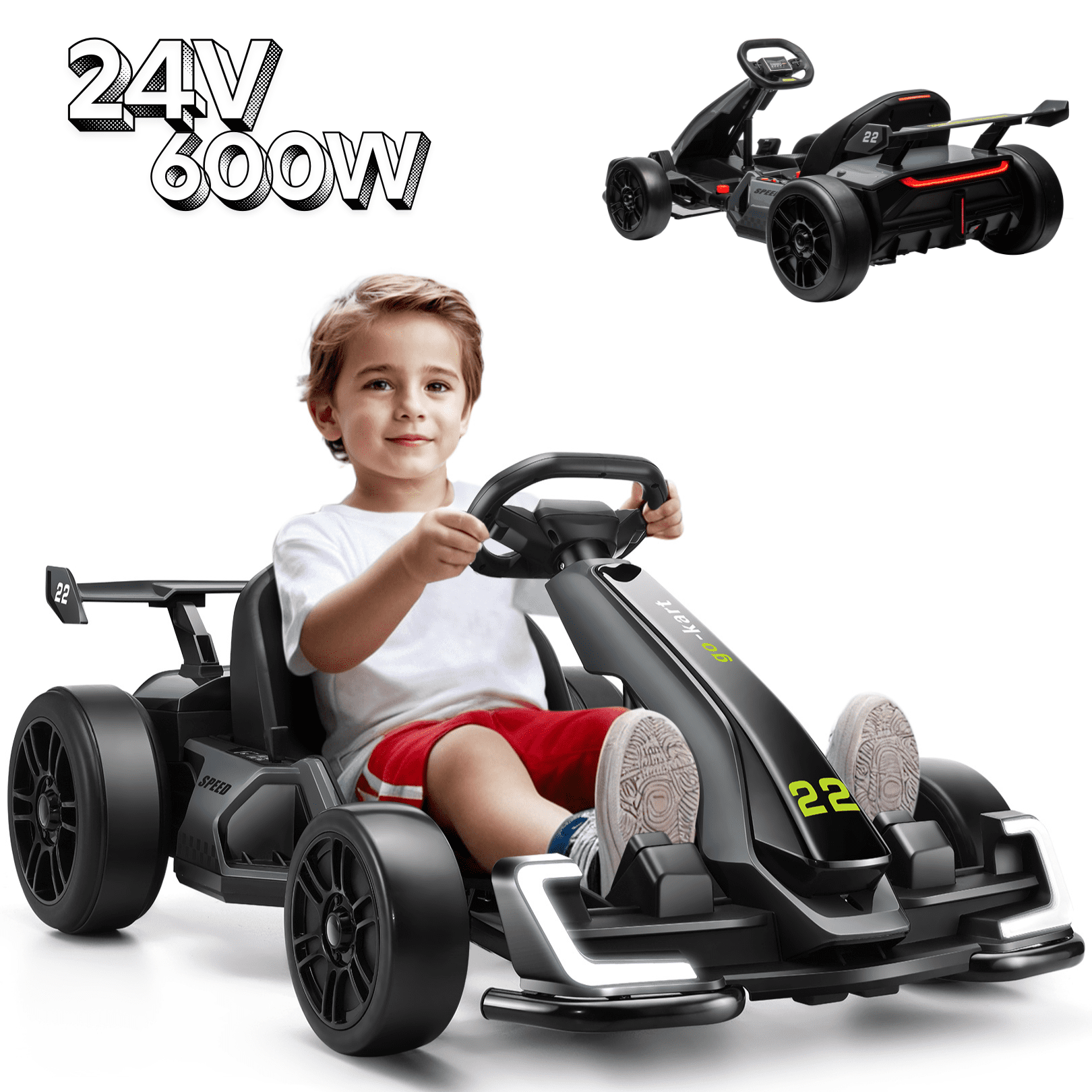 VIBESPARK 24V 7AH Drift Go Kart, Up to 8.5 MPH Electric Go