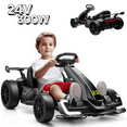 thumbnail image 1 of VIBESPARK 24V 7AH Electric Go Kart for Big Kids, Up to 8.5 MPH Drift Go Kart Car with Adjustable Seat, 2*150W Powered Ride on Car, Drift/Sport Modes, Bluetooth, Black, 1 of 10