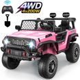 thumbnail image 1 of Farmdex 24V 2 Seater Ride on Car, 2WD/4WD Switchable Car Truck with Remote Control, Powered 4 x 200W Motors Ride on Toys for Kids, Colorful LED Head Lights, Bluetooth, MP3ink, Pink, 1 of 11