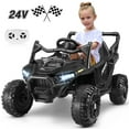 thumbnail image 1 of VIBESPARK 24V Ride on Toys for Kids, Ride on Cars with Remote Control, Powered Ride on Electric Car w/ Bluetooth, Music Player, LED Lights, Black, 1 of 6