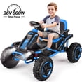 thumbnail image 1 of VIBESPARK 36V Ride on Toys for Big Kids Ages 5-12, 600W Ride on Cars up to 5.9 mph, Powerful 4 Wheeler Quad, Ride on ATV W/ Adjustable Seat, Ball-bearing Design, Power Display, Light Control, Blue, 1 of 15