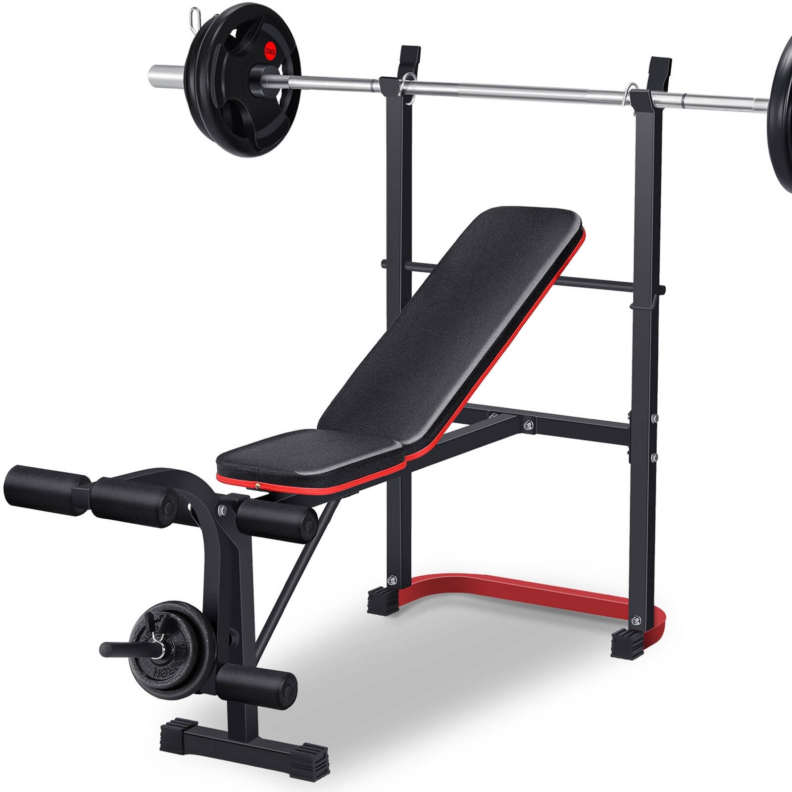 VIBESPARK 4-In-1 Weight Bench with Squat Rack, 660LBS Workout Bench ...