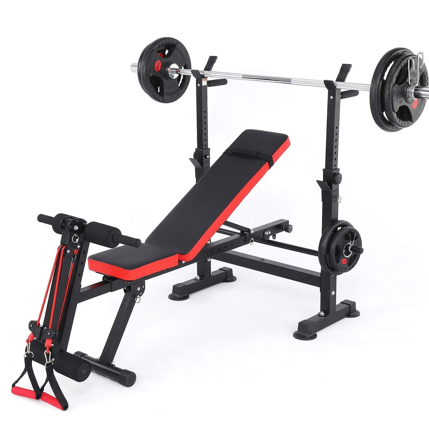 VIBESPARK 6in1 Adjustable Weight Bench Set Bench Press with Squat