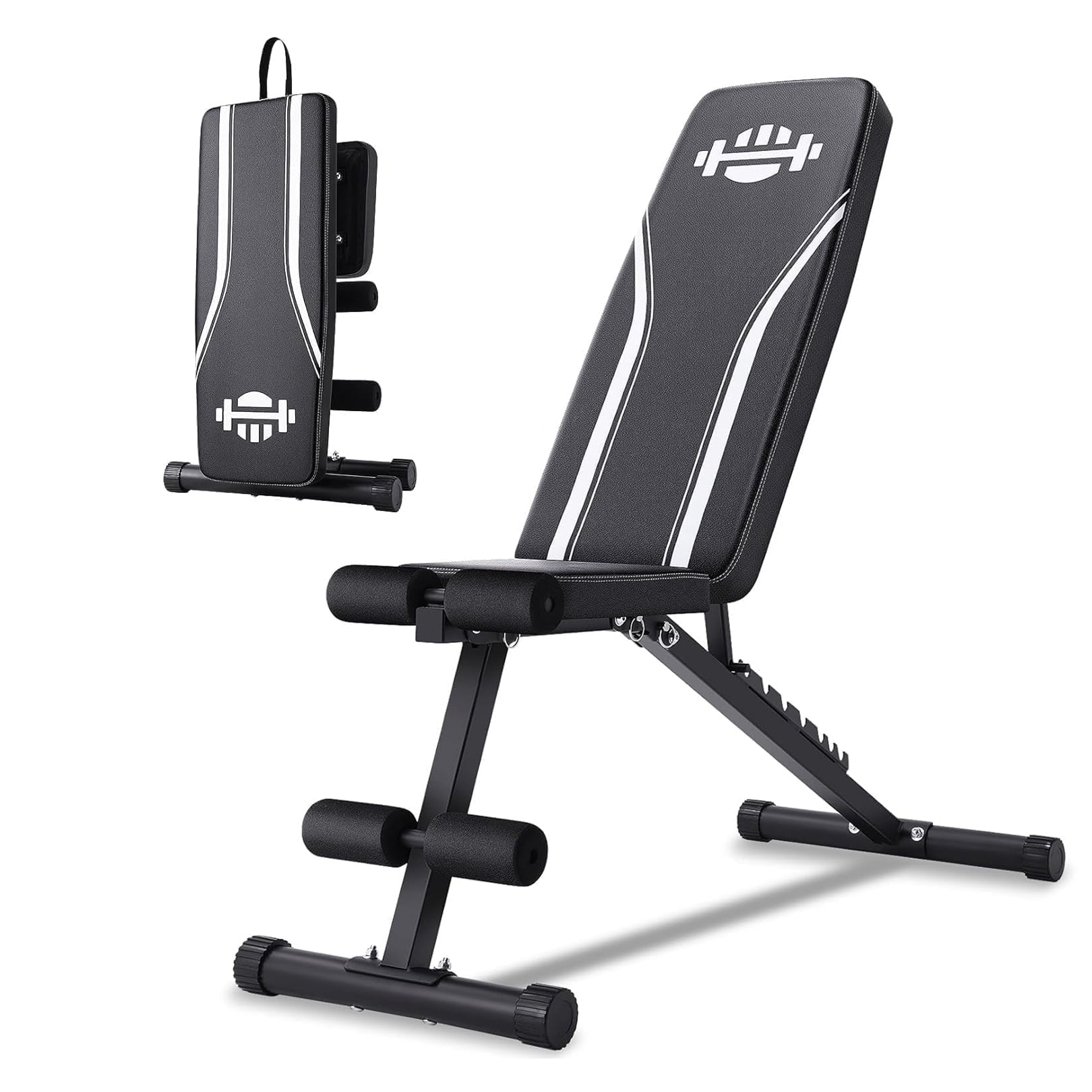VIBESPARK 660LBS Foldable Weight Bench for Home Gym, Workout Bench Press with Fast 8 Adjustable Backrests, Incline/Flat/Decline Olympic Bench for Full Body Strength Training