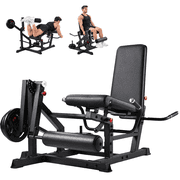 VIBESPARK 700LBS Leg Extension and Curl Machine for Home Gym, Adjustable Seated Leg Extension and Lying Curl Machine, Leg Workout Equipment with 1 and 2 Weight Plates