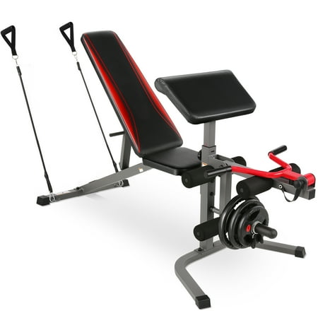 VIBESPARK 900LBS 6-in-1 Workout Bench, Adjustable Weight Bench Press Set with Leg Extension & Leg Curl & Preacher Curl Pad, Multi-function Weight Bench for Home Gym Dumbbell Exercise