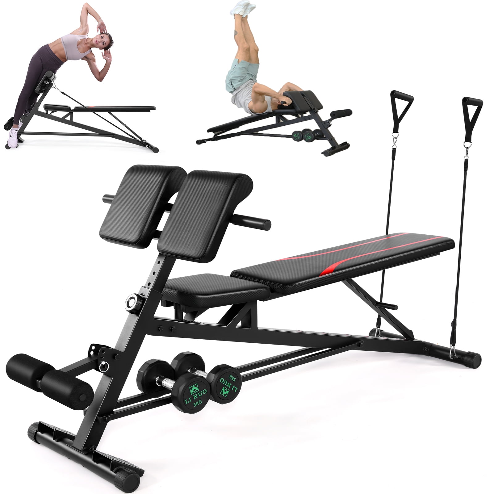 Weight bench afterburner core exercises