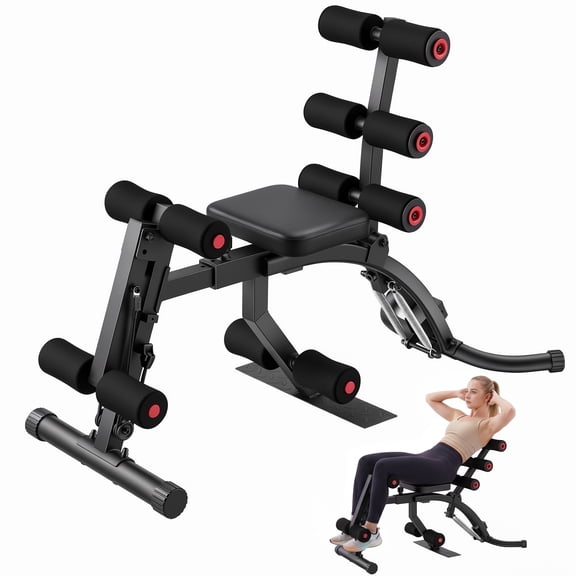 VIBESPARK Ab Machine for Home Gym, Adjustable Resistance Abdominal Trainer & Squat Exercise Machine, 485 lbs Weight Capacity, Core & Leg Workout Equipment for Men and Women