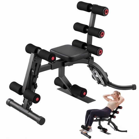 VIBESPARK Ab Machine for Home Gym, Adjustable Resistance Abdominal Trainer & Squat Exercise Machine, 485 lbs Weight Capacity, Core & Leg Workout Equipment for Men and Women