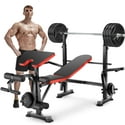 VIBESPARK 5-in-1 600lbs Foldable Workout Bench Set