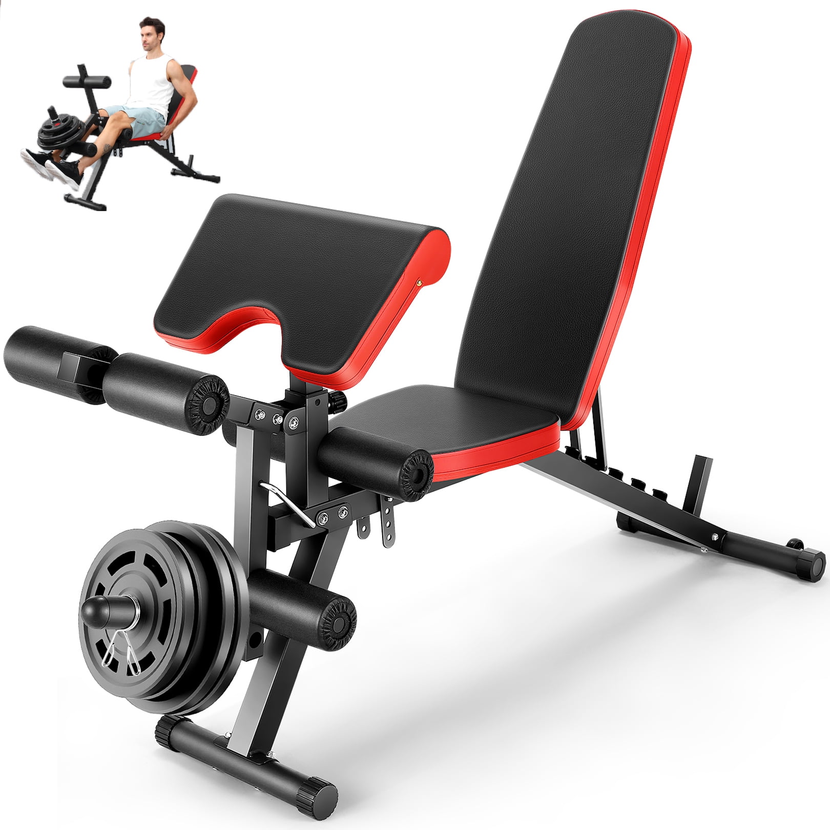 Weight bench set with leg extension sale